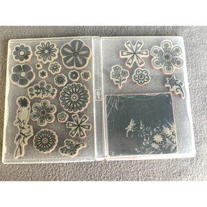 Rubber Stamp Set Lot of 23 Flower and Nature Themed Stamps for Card Making and S